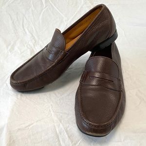 Salvatore Ferragamo Men's Brown Leather Loafers in Size 9.5 EE WIDE